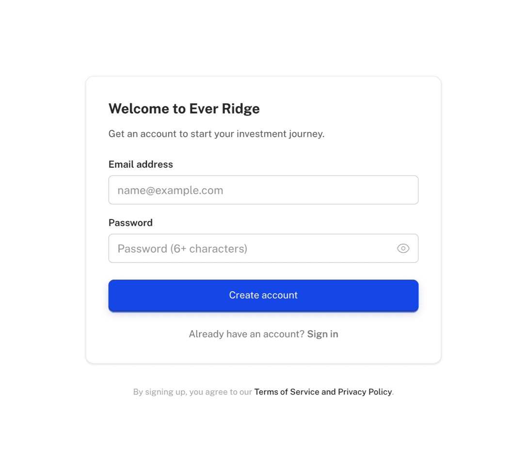Open your Ever Ridge account